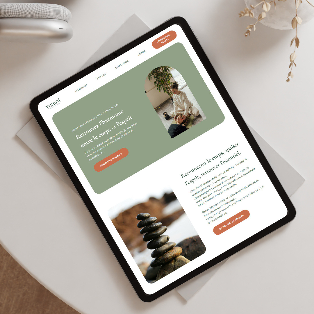 Aperçu d'une création de site web clé en main par Dunélia Studio