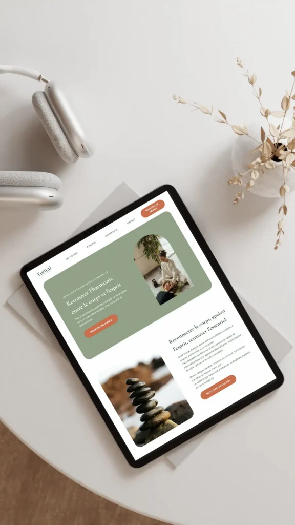 Création d'un site vitrine sur mesure, élégant et aligné pour une sophrologue par dunélia studio