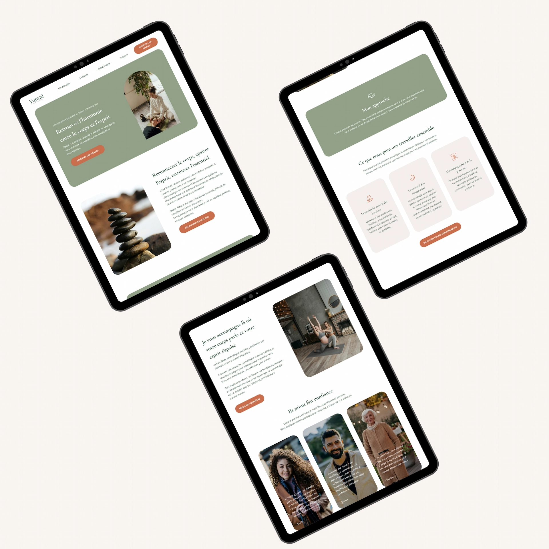 Site internet pour une sophrologue réalisé par Dunélia Studio